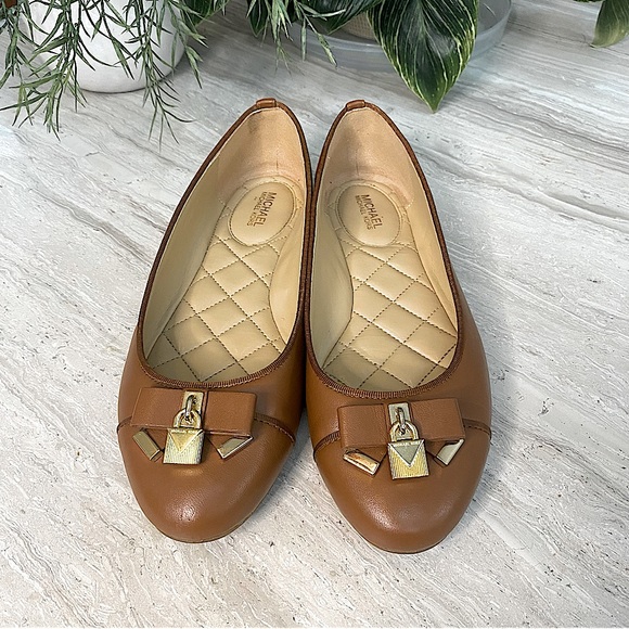 MICHAEL Michael Kors Brown Flats with Gold Accents - Picture 5 of 13